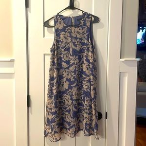 Tommy Hilfiger - Size S - Dusty Blue/cream sleeveless dress